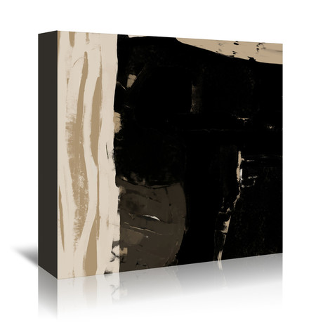 Black And Taupe Abstract 2 (16"W x 16"H x 1.5"D)