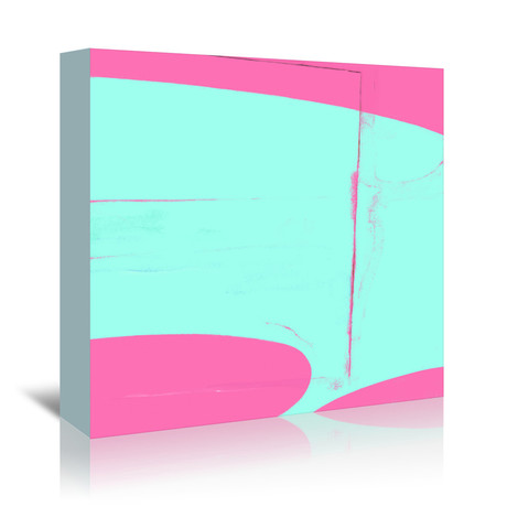 Pink And Cyan Abstract (16"W x 16"H x 1.5"D)