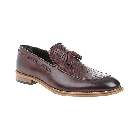 Perforated Tassel Loafer // Claret Red (Euro: 41)