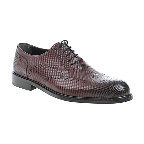 Fully Embossed Oxford // Claret Red (Euro: 44)