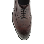 Fully Embossed Oxford // Claret Red (Euro: 45)