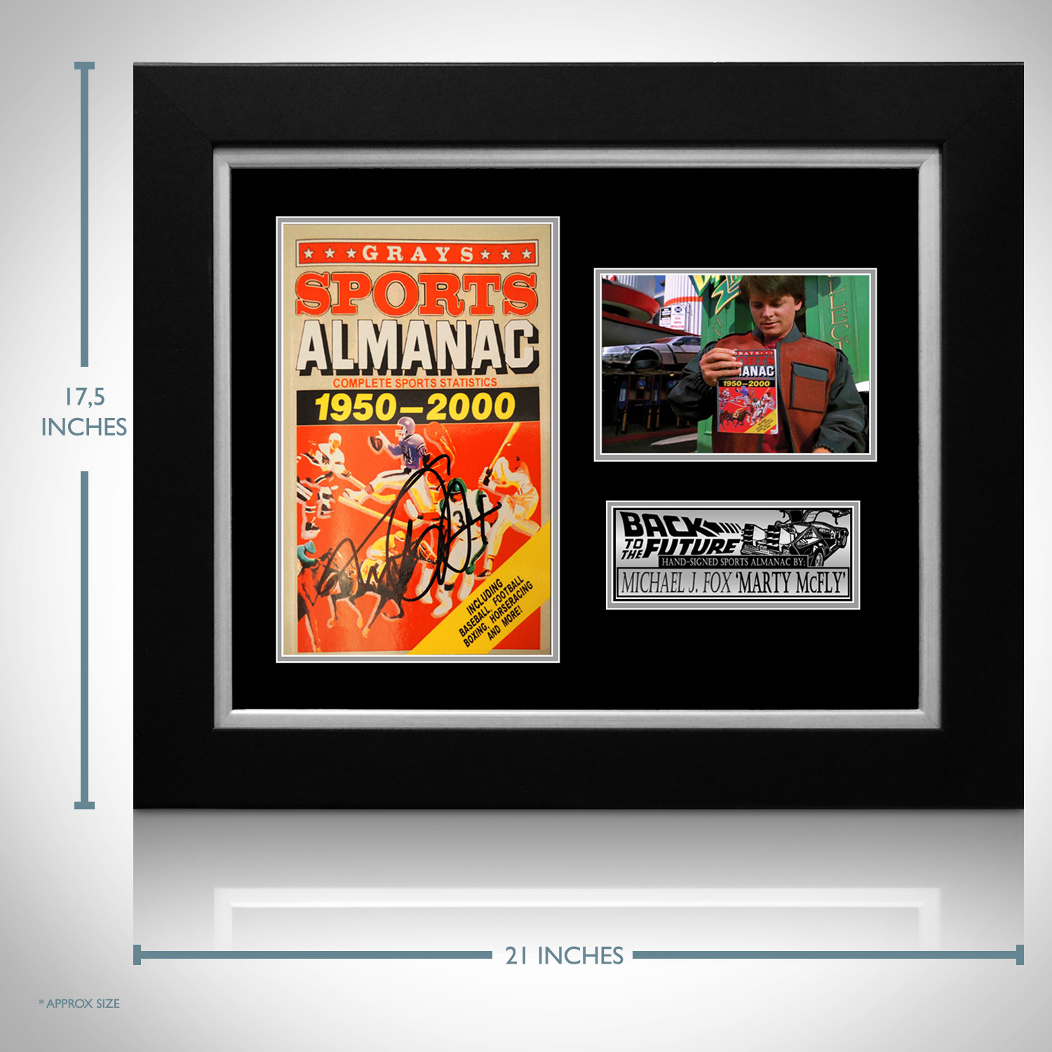 Back To The Future // Michael J Fox Signed Sports Almanac // Custom Frame RARET Touch of Modern
