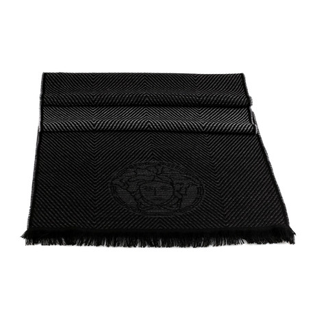 Alachis Wool Scarf // Grey + Black