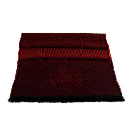 Aimone Wool Scarf // Red + Black
