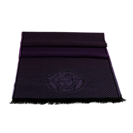 Benedict Wool Scarf // Purple + Black