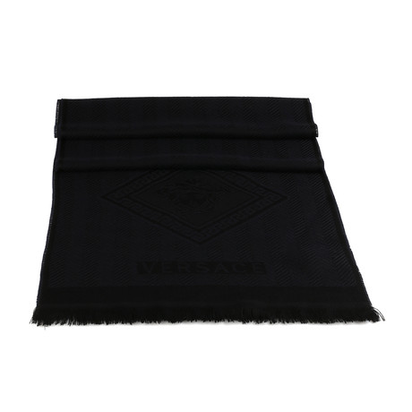 Zaccaria Wool Scarf // Navy + Black