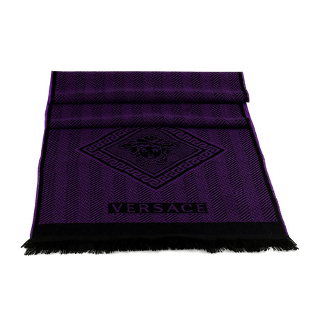 Elvio Wool Scarf // Purple + Black