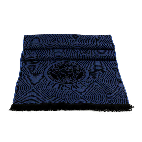 Ermes Wool Scarf // Blue + Black