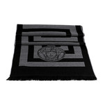 Manuel Wool Scarf // Grey + Black