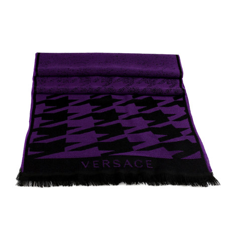 Uriele Wool Scarf // Purple + Black