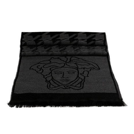 Reginaldo Wool Scarf // Grey + Black