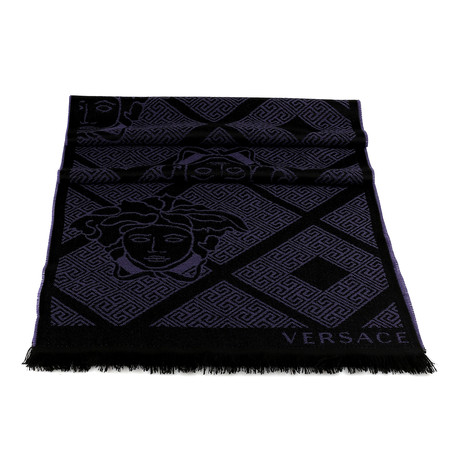 Ambrogio Wool Scarf // Purple + Black
