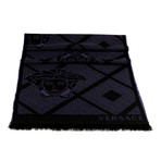 Ambrogio Wool Scarf // Purple + Black