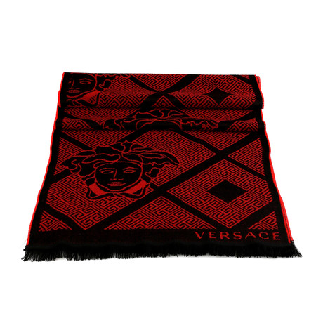 Elia Wool Scarf // Red + Black
