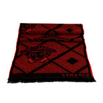Elia Wool Scarf // Red + Black