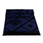 Dante Wool Scarf // Blue + Black