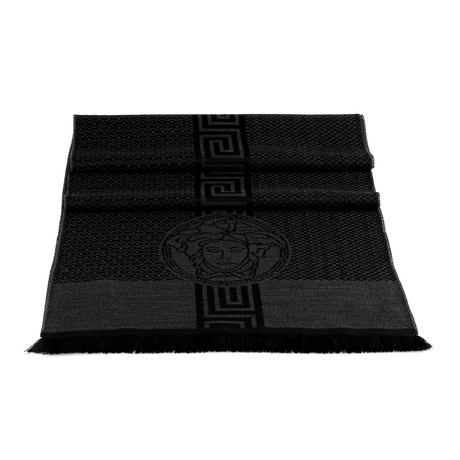 Giacobbe Wool Scarf // Grey + Black
