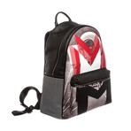 MCM // Moonwalker Series // Coated Canvas Backpack // Red + Black // U9160 // Pre-Owned