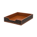 Goyard // Chevron Goyardine Desk Tray // Brown + Black // Pre-Owned