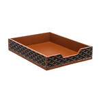 Goyard // Chevron Goyardine Desk Tray // Brown + Black // Pre-Owned