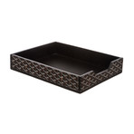 Goyard // Chevron Goyardine Desk Tray // Black + Brown // Pre-Owned