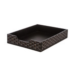 Goyard // Chevron Goyardine Desk Tray // Black + Brown // Pre-Owned