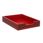 Goyard // Chevron Goyardine Desk Tray // Red + White // Pre-Owned