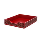 Goyard // Chevron Goyardine Desk Tray // Red + White // Pre-Owned