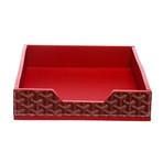 Goyard // Chevron Goyardine Desk Tray // Red + White // Pre-Owned