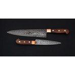 Damascus Kitchen Knife Set // 2 Piece Set