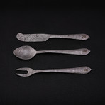 Damascus Medieval Cutlery // 3 Piece Set