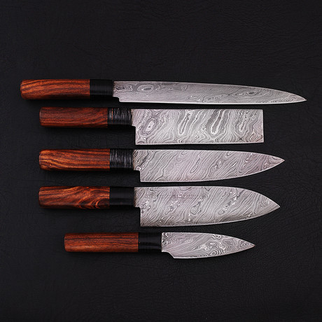 Damascus Professional Chef's Knife // 5 Piece Set