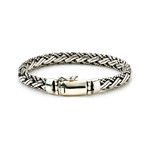 Sterling Silver Woven Bracelet // Detailed (8.5"L)