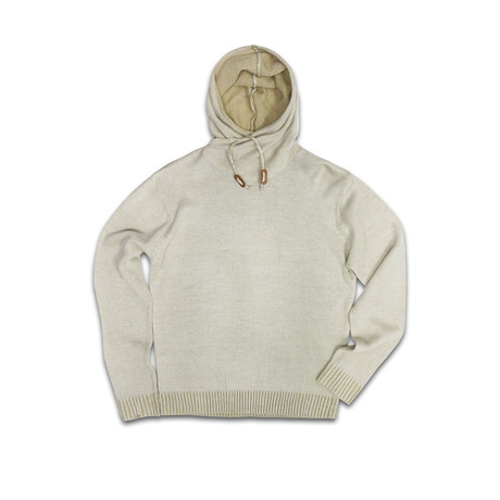 W1540 // Twisted Yarn Pullover // Khaki + Cream (S)