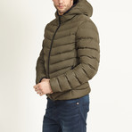 Grant // Hooded Puffer Jacket // Olive (M)