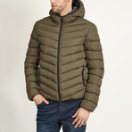 Grant // Hooded Puffer Jacket // Olive (M)