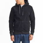 Shaun // Zip-up Sherpa Hoodie // Black (S)