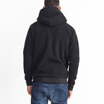 Shaun // Zip-up Sherpa Hoodie // Black (S)