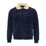 Mac // Sherpa Collar Jacket // Navy (M)