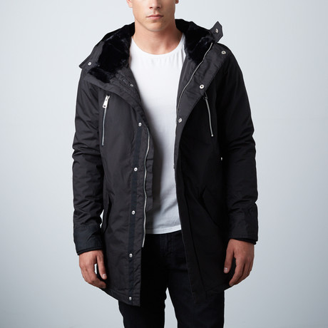 Einstein // Twill Hooded Parka // Black (S)