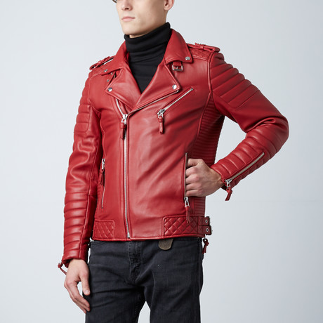 Mason + Cooper // Leather Jacket // Red (S)