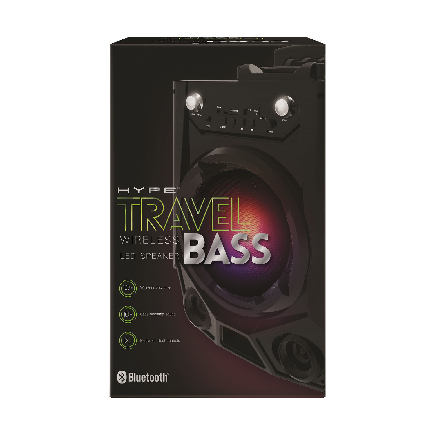 Vibe travel bass cheap wireless led speaker