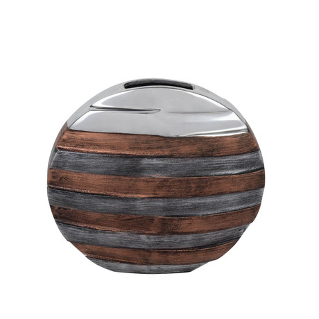 Tri-Tone Striped Round Vase (Small)