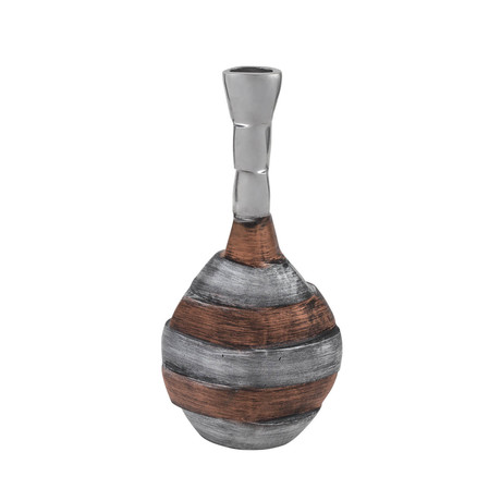 Tri-Tone Striped Bottle Vase