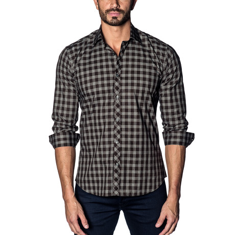 Woven Button-Up II // Brown Check (S)