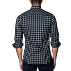 Woven Button-Up // Black + Grey Speck Check (S)