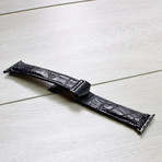 Genuine Alligator Apple Watch Strap // Black (38mm // Stainless Steel Clasp)