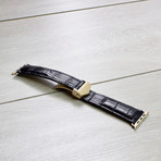 Genuine Alligator Apple Watch Strap // Black (38mm // Stainless Steel Clasp)