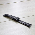 Genuine Alligator Apple Watch Strap // Black (38mm // Stainless Steel Clasp)