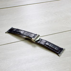 Genuine Alligator Apple Watch Strap // Black (38mm // Stainless Steel Clasp)